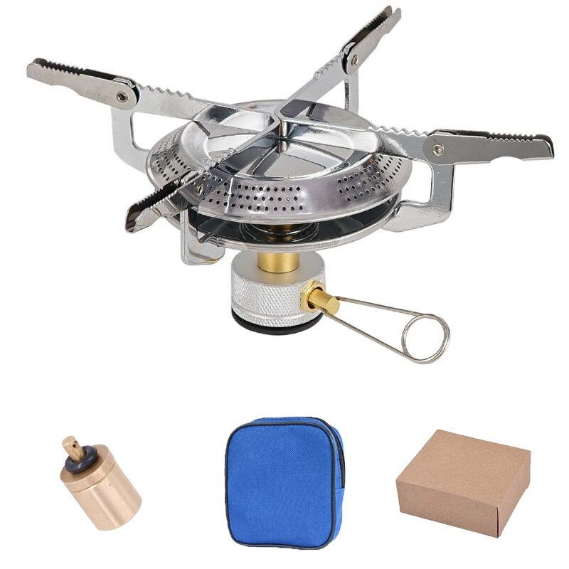 3000t Portable Integrated Outdoor Gas Burner Disc Burner Picnic Camping Kitchen Camp Gas Tourist Stove Camp Cooking Supplies BR
