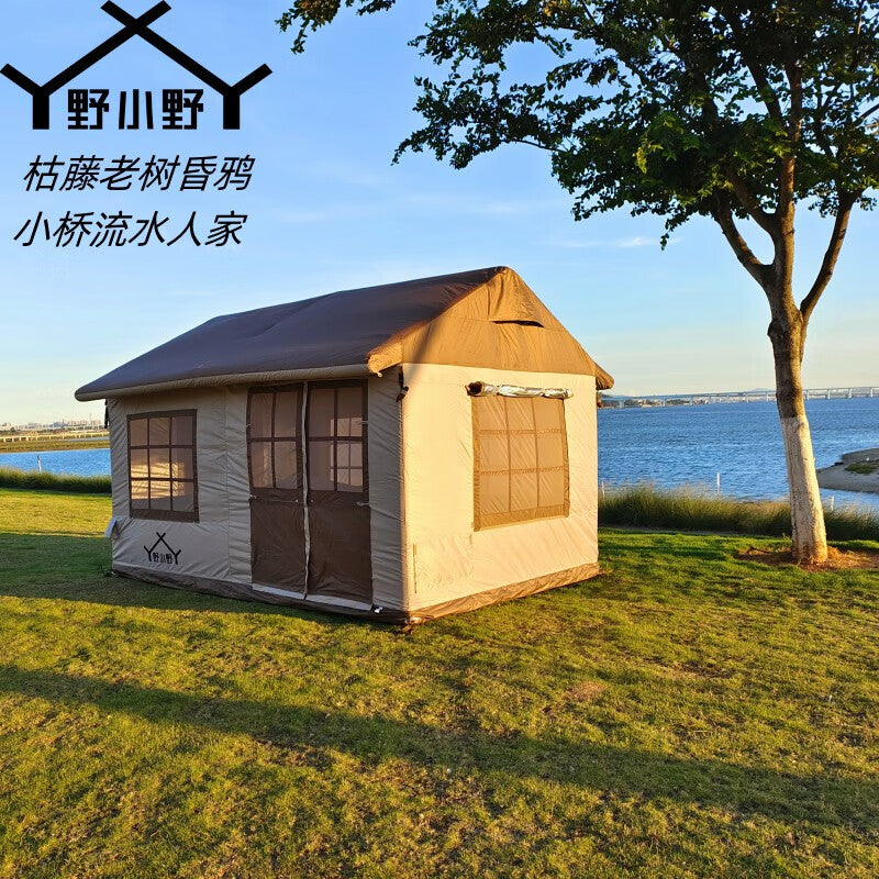 House 8.75 Super Large 6-8 Person Inflatable Camping Tent One Room One Hall Electric Pump Automatic Inflation