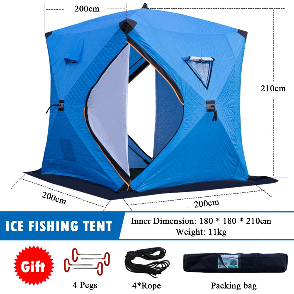 Portable Ice Fishing Shelter Easy Set-up Outdoor Fishing Tent Ice Fishing House Waterproof and Windproof Winter Camping Tent