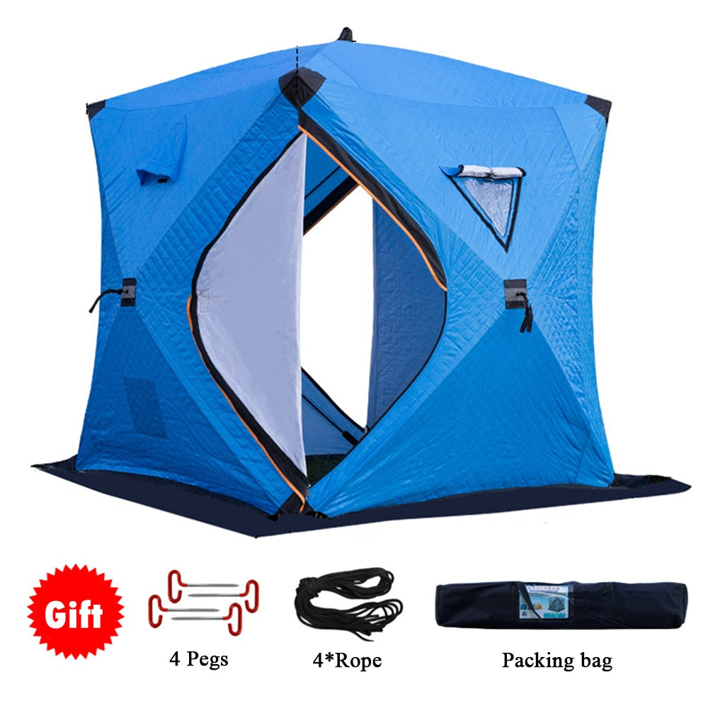 Portable Ice Fishing Shelter Easy Set-up Outdoor Fishing Tent Ice Fishing House Waterproof and Windproof Winter Camping Tent