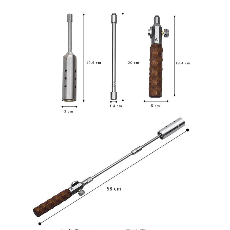 GOPEAK Kitchen Igniter Straight Handle Handheld Long Gas Canister Windproof Spitfire Gun Outdoor Camping Barbecue Utensils