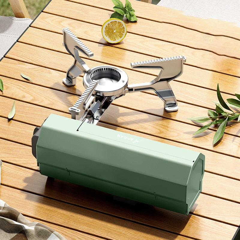 Outdoor Windproof Gas Stove Portable Folding Tourist Camping Hiking Burner Safe Cassette Furnace Household Gas Cooker Cookware