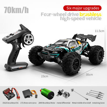 1:16 70KM/H 4WD RC Car With Led Lights 2.4G Radio High Speed Brushless Motor Remote Control Off-Road Cars for Children toys