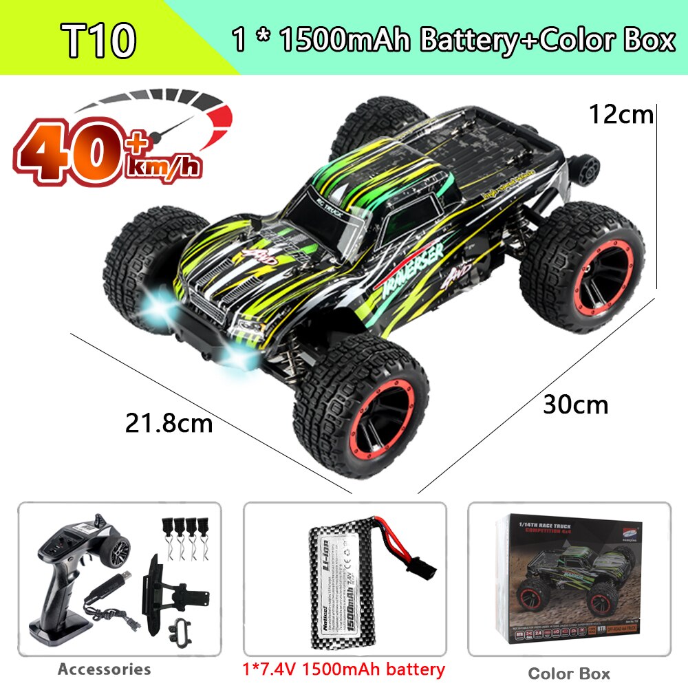 HBX 2105A T10 1:14 75KM/H RC Car 4WD Brushless Remote Control Cars High Speed Drift Monster Truck for Kids vs Wltoys 144001 Toys