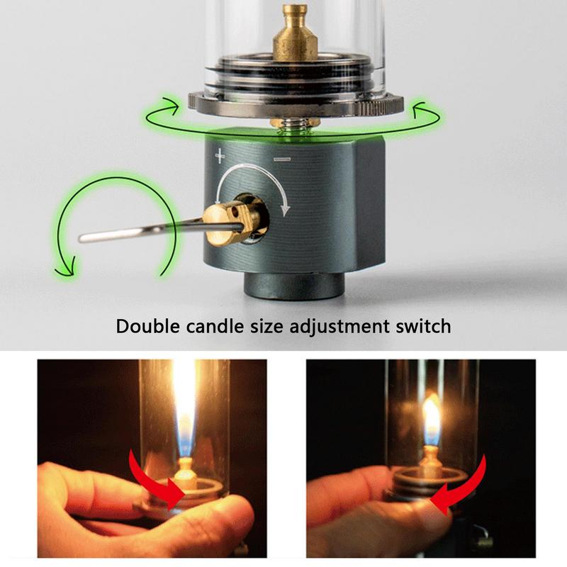 Windproof Gas Light for BRS-55 Dreamlike Candlelight Lamp Wickless Glass Shade Tent Light Burner Outdoor Camping Picnic Lamp