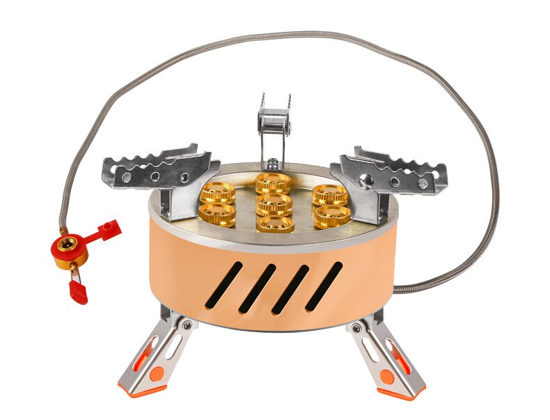 17800W Outdoor Strong Fire Burner Windproof Portable Camping Gas Stove 7 Heads Barbecue Gas Cooker Tourist Burner Camp Supplies