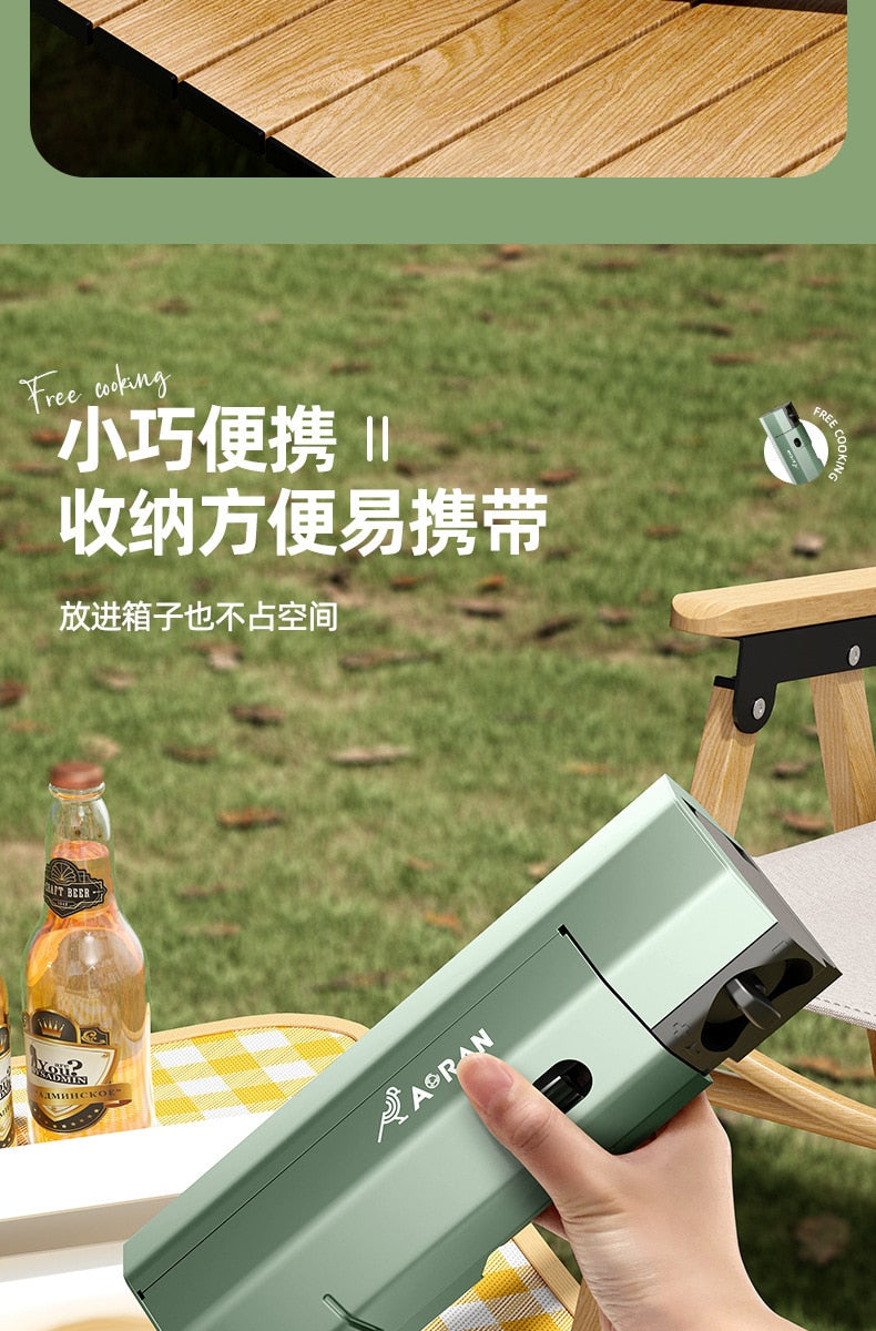 Outdoor Windproof Gas Stove Portable Folding Tourist Camping Hiking Burner Safe Cassette Furnace Household Gas Cooker Cookware