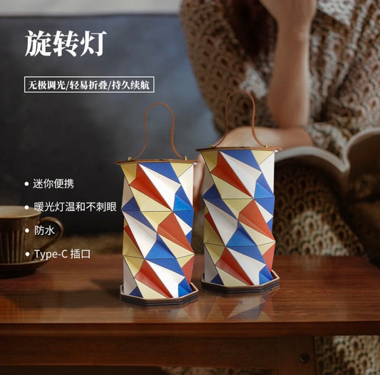 Color rotating folding light outdoor portable retro horse light camping light ultra long endurance camping light