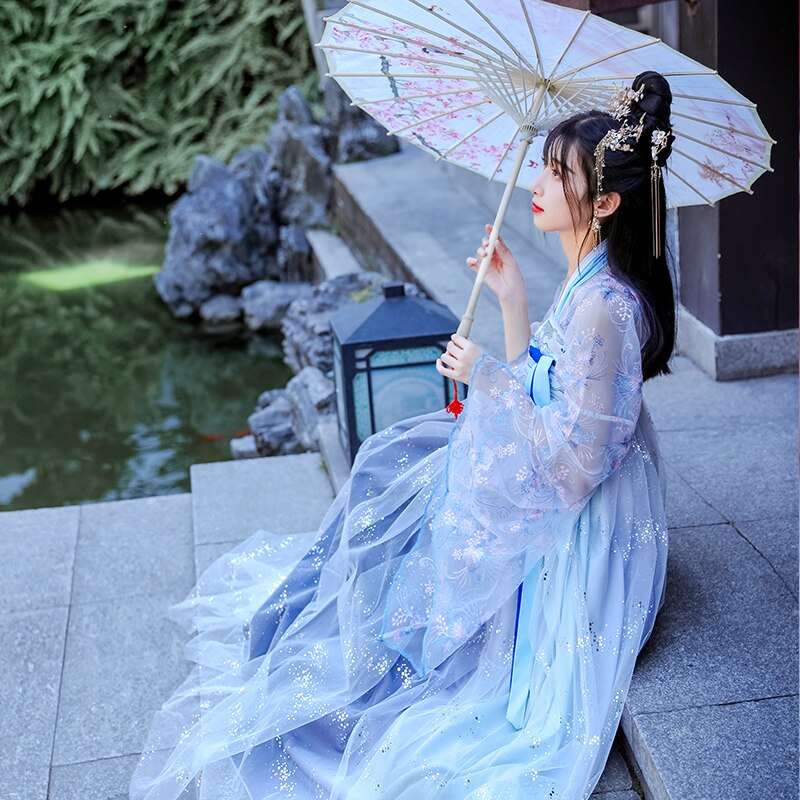 Ancient Hanfu Dress Folk Dance Costume Women Han Dynasty Princess Fairy Hanfu Dress Oriental Style Dance Clothing Girl Cosplay