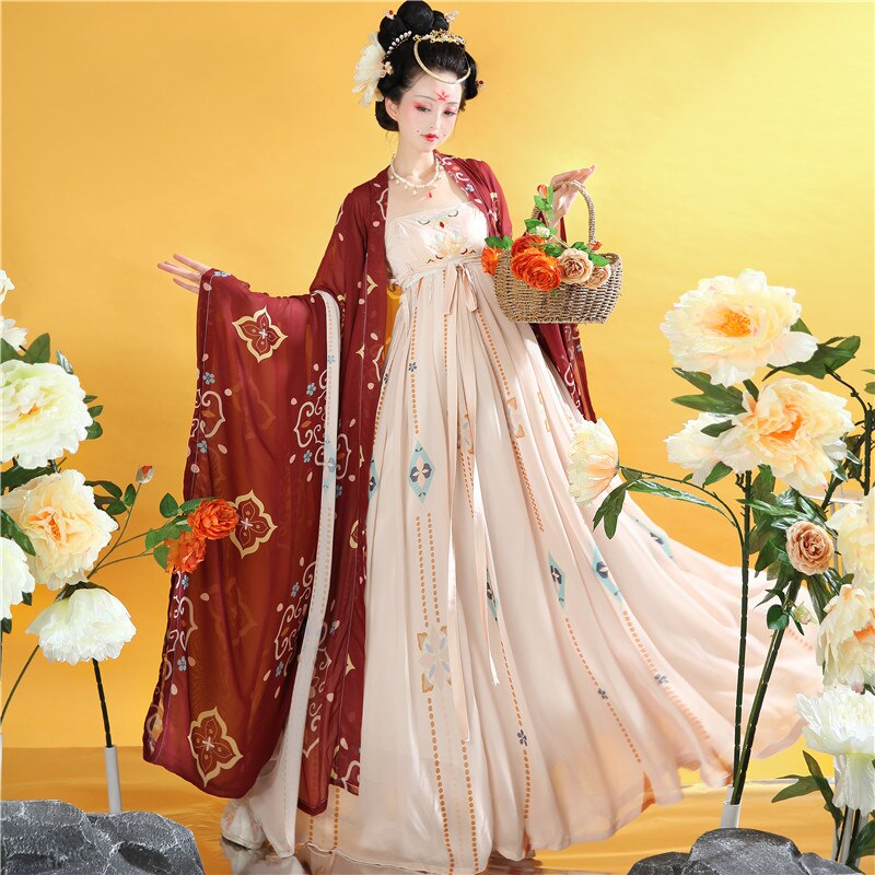 Tang Dynasty Princess Hanfu Dress Ancient Dance Costume Traditional Elegant Tang Clothes Embroidery Hanfu Women Stage Outfits