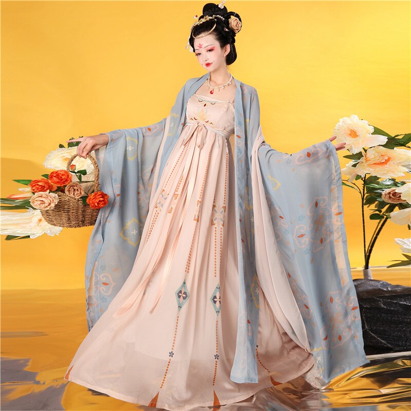 Tang Dynasty Princess Hanfu Dress Ancient Dance Costume Traditional Elegant Tang Clothes Embroidery Hanfu Women Stage Outfits