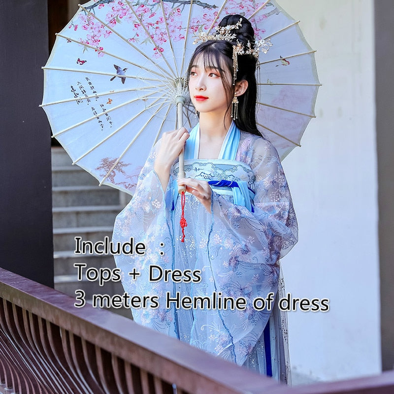 Ancient Hanfu Dress Folk Dance Costume Women Han Dynasty Princess Fairy Hanfu Dress Oriental Style Dance Clothing Girl Cosplay