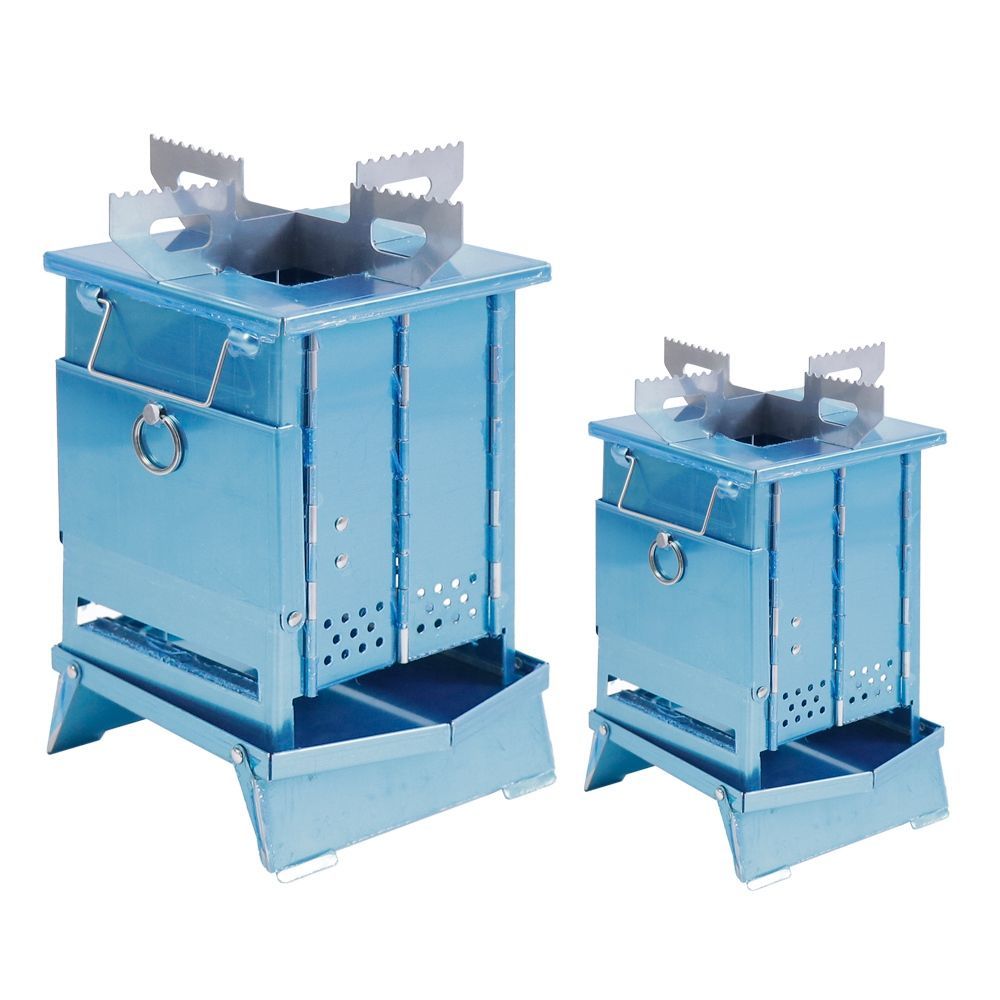 Outdoor Tourism Stainless Steel Square Wood Stove BBQ Grill Picnic Stove Charcoal Folding Grill High temperature Durability