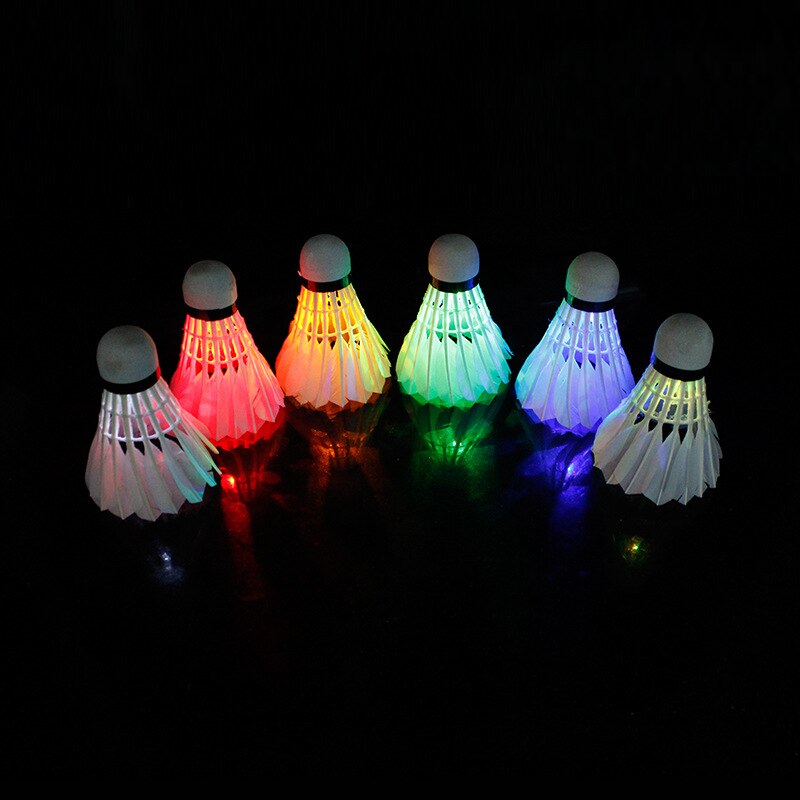 1PCS Lighting Badminton shuttlecock Dark Night Colorful LED Lighting Sport Badminton Ball Accessories Light Spot Shuttle cock