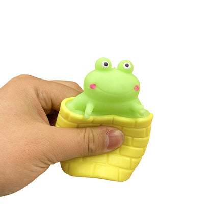 12 pieces, creative decompression cute cheese mouse cup pinching music squeezing vent squirrel cup decompression toy