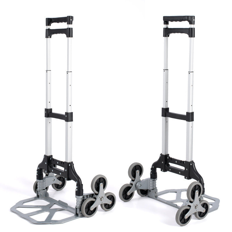 Six-wheel climbing artifact folding aluminum alloy luggage cart shopping cart grocery cart pull rod cart home