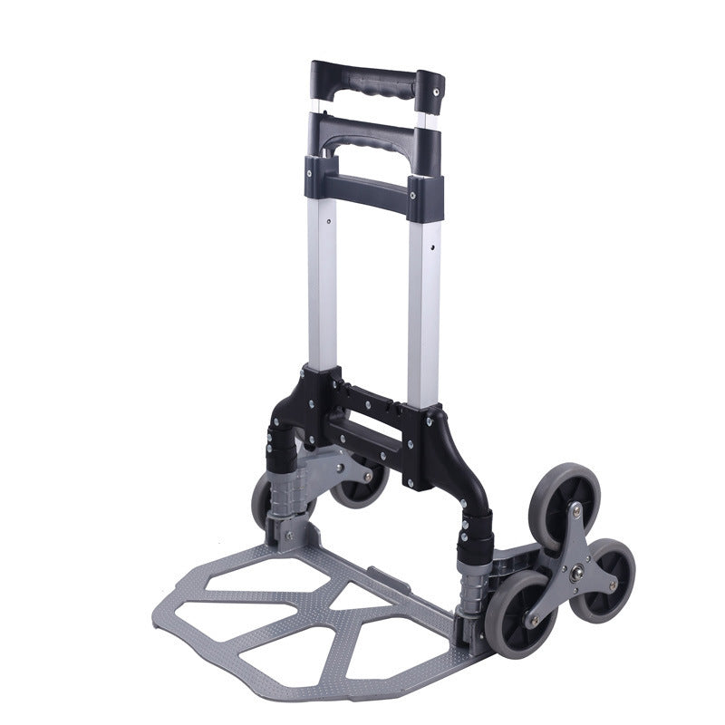 Six-wheel climbing artifact folding aluminum alloy luggage cart shopping cart grocery cart pull rod cart home