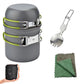 10PCS Camping Cookware Mess Kit with Mini Stove, Bracket Knife Fork Spoon, Stainless Steel Cup for Outdoor Camping Hiking Picnic