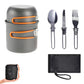 10PCS Camping Cookware Mess Kit with Mini Stove, Bracket Knife Fork Spoon, Stainless Steel Cup for Outdoor Camping Hiking Picnic