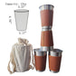 4PCS/lot 10-16oz Outdoor Camping Tableware Travel Cups Set Stainless Steel leather case Drinking Glasses Beer Cup cold drink cup