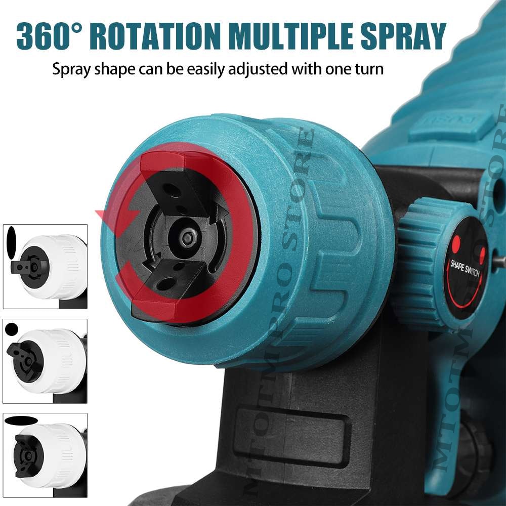 1000ML 1500W Cordless Electric Spray Gun 3Nozzle Flow Control Airbrush High Power Paint Sprayer Airbrush For Makita 18V Battery