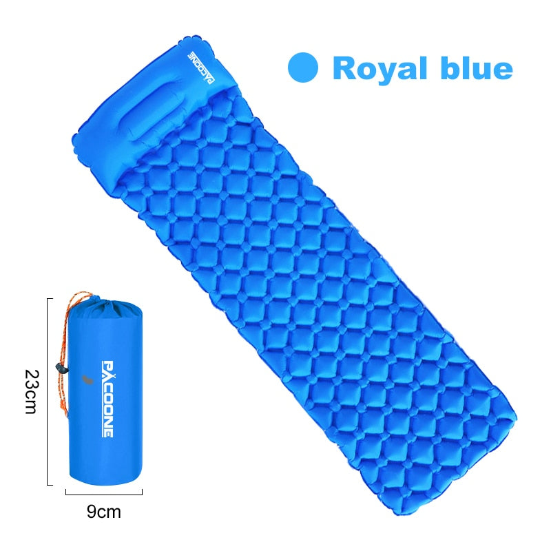 Outdoor Camping Sleeping Pad Folding Sleep Mat Beach  Inflat Mattress with Pillows Ultralight Air Mat Travel Hiking New