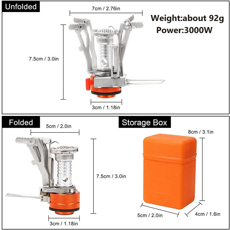 Mini Gas Stove Outdoor Folding Tourist Burner Portable Furnace Picnic Cooking Split Stoves Cooker Gas Burner Camping Supplies