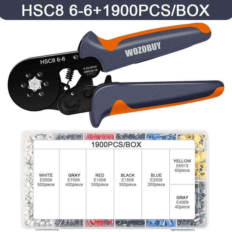Tubular Terminal Crimping Tools Mini Electrical Pliers HSC8 6-4 0.25-10mm² 23-7AWG 6-6 0.25-6mm² High Precision Clamp Sets