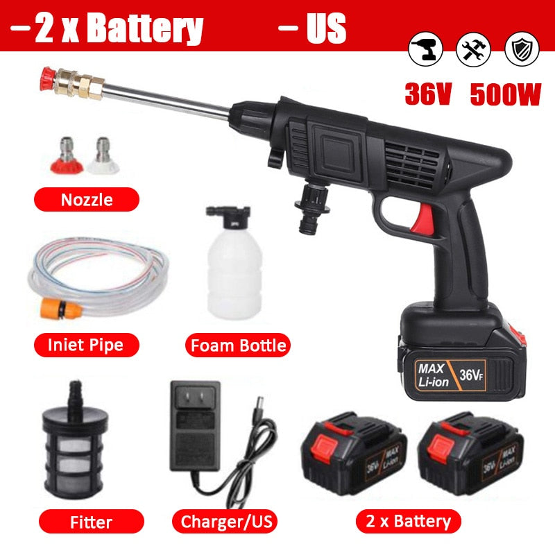 1500W Cordless High Pressure Car Washer Rechargeable Car Wash Gun Electric Water Gun Foam Machine for Makita 18V Battery