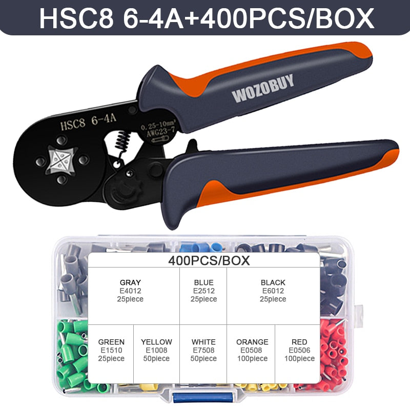 Tubular Terminal Crimping Tools Mini Electrical Pliers HSC8 6-4 0.25-10mm² 23-7AWG 6-6 0.25-6mm² High Precision Clamp Sets