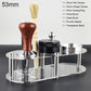 1-7Pcs 51mm/53mm/58mm Adjustable 3Angle Flat Base Coffee Tamper Powder Needle Clean Brush With Transparent Stand Accessories