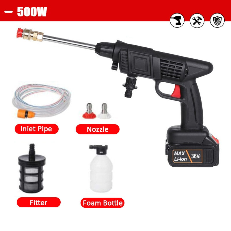 1500W Cordless High Pressure Car Washer Rechargeable Car Wash Gun Electric Water Gun Foam Machine for Makita 18V Battery