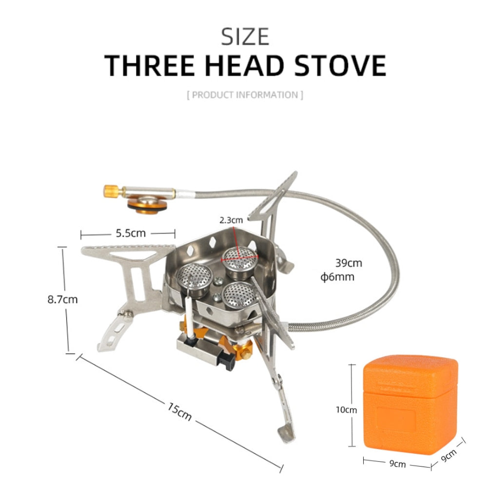 Camping 5800W 3 Windproof Burner Stove Portable Split Equipment Cooking Devices Outdoor Tourism Supplies Gas Burner Bbq Supplies