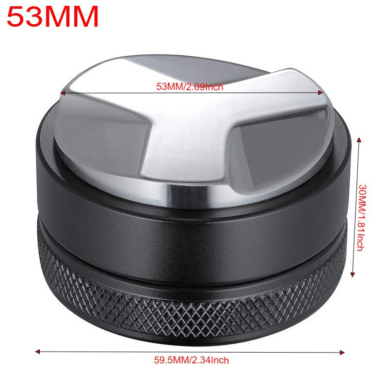 1-7Pcs 51mm/53mm/58mm Adjustable 3Angle Flat Base Coffee Tamper Powder Needle Clean Brush With Transparent Stand Accessories