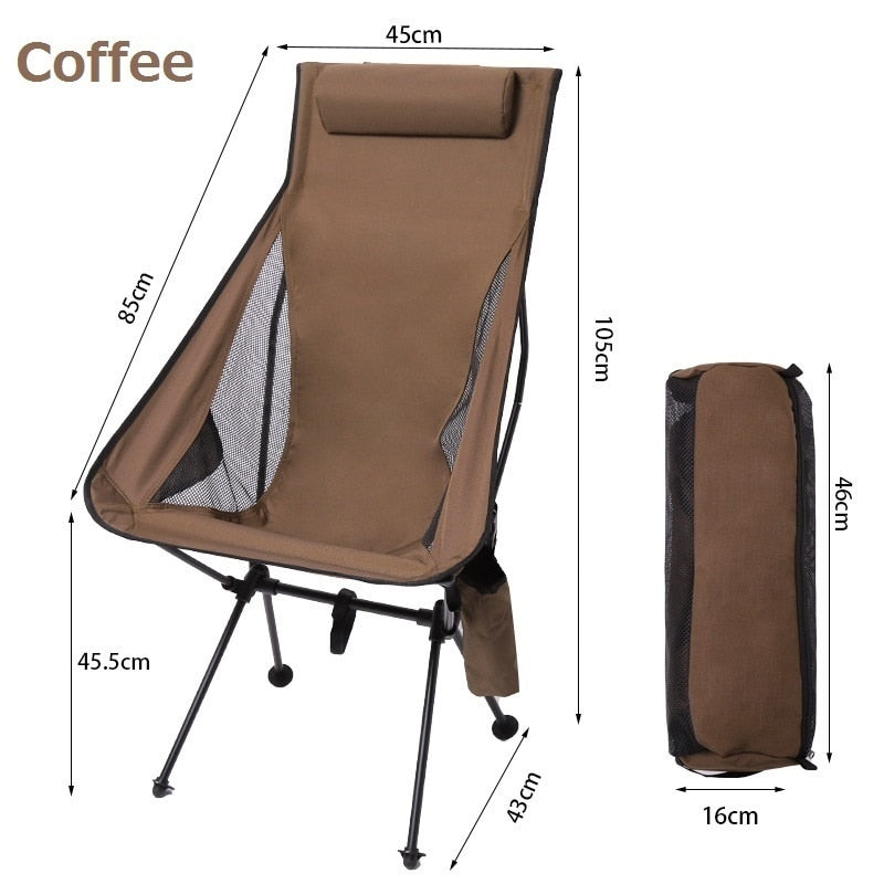 New Upgraded Outdoor Folding Chair Ultralight Aluminiu Alloy Camping Chair 150KG High Load Fishing Chair Beach Garden BBQ Chair