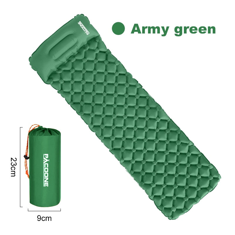 Outdoor Camping Sleeping Pad Folding Sleep Mat Beach  Inflat Mattress with Pillows Ultralight Air Mat Travel Hiking New