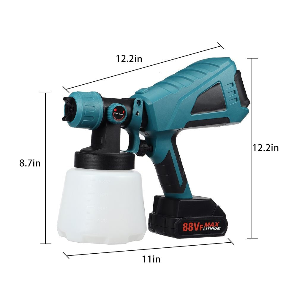 1000ML 1500W Cordless Electric Spray Gun 3Nozzle Flow Control Airbrush High Power Paint Sprayer Airbrush For Makita 18V Battery