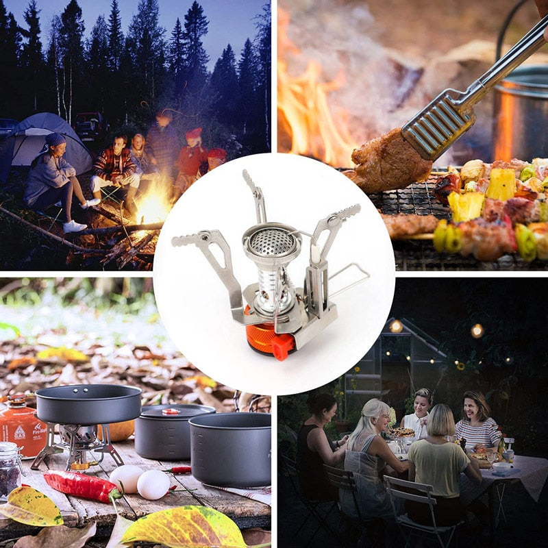 Mini Gas Stove Outdoor Folding Tourist Burner Portable Furnace Picnic Cooking Split Stoves Cooker Gas Burner Camping Supplies