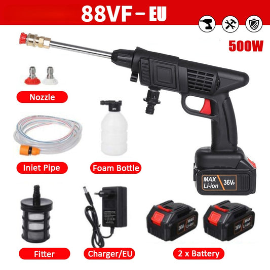 1500W Cordless High Pressure Car Washer Rechargeable Car Wash Gun Electric Water Gun Foam Machine for Makita 18V Battery