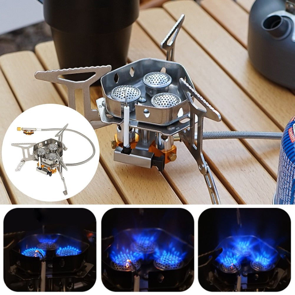Camping 5800W 3 Windproof Burner Stove Portable Split Equipment Cooking Devices Outdoor Tourism Supplies Gas Burner Bbq Supplies