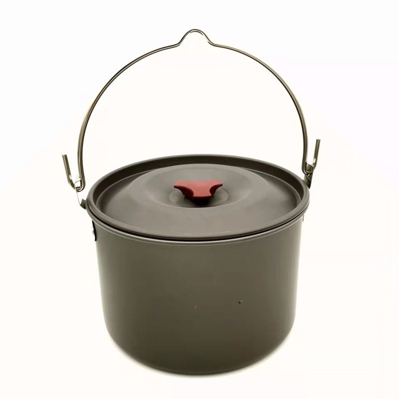 22PCS lightwelght soup pots, pans, teapots whit 4 cupsCamping Cooking kit for 4 person  Outdoor Camping Hiking Picnic