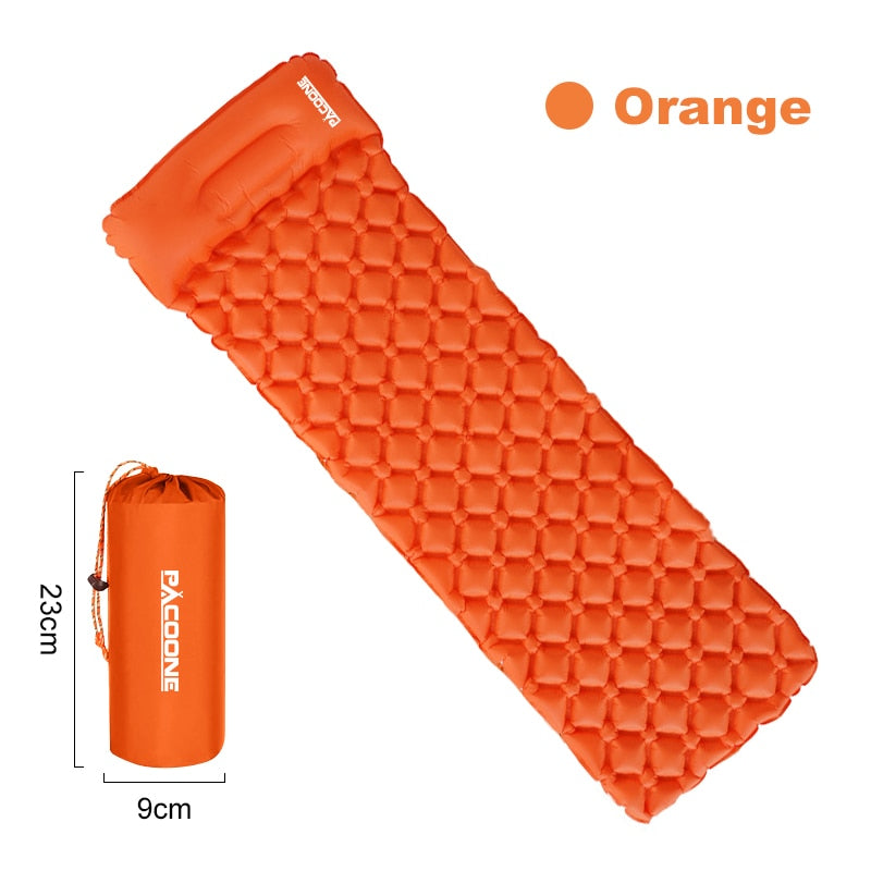 Outdoor Camping Sleeping Pad Folding Sleep Mat Beach  Inflat Mattress with Pillows Ultralight Air Mat Travel Hiking New