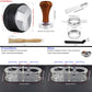1-7Pcs 51mm/53mm/58mm Adjustable 3Angle Flat Base Coffee Tamper Powder Needle Clean Brush With Transparent Stand Accessories