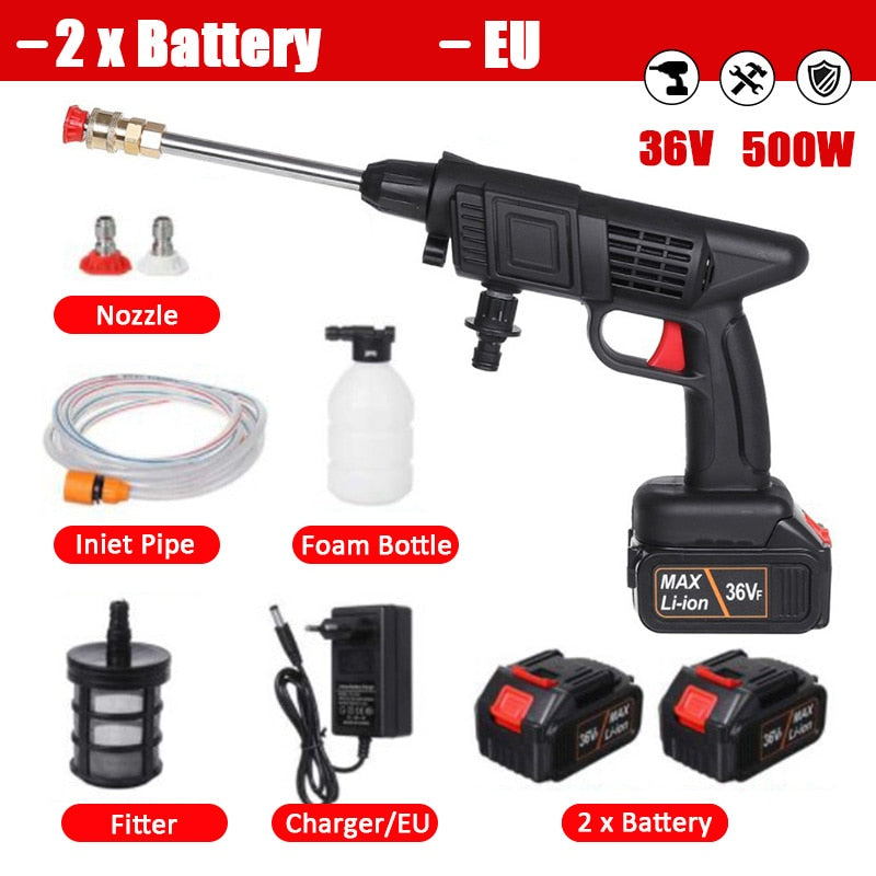 1500W Cordless High Pressure Car Washer Rechargeable Car Wash Gun Electric Water Gun Foam Machine for Makita 18V Battery