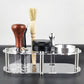 1-7Pcs 51mm/53mm/58mm Adjustable 3Angle Flat Base Coffee Tamper Powder Needle Clean Brush With Transparent Stand Accessories
