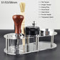 1-7Pcs 51mm/53mm/58mm Adjustable 3Angle Flat Base Coffee Tamper Powder Needle Clean Brush With Transparent Stand Accessories