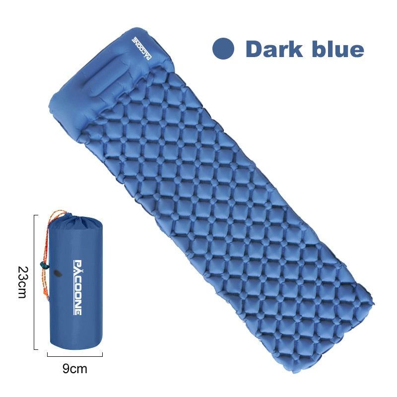 Outdoor Camping Sleeping Pad Folding Sleep Mat Beach  Inflat Mattress with Pillows Ultralight Air Mat Travel Hiking New