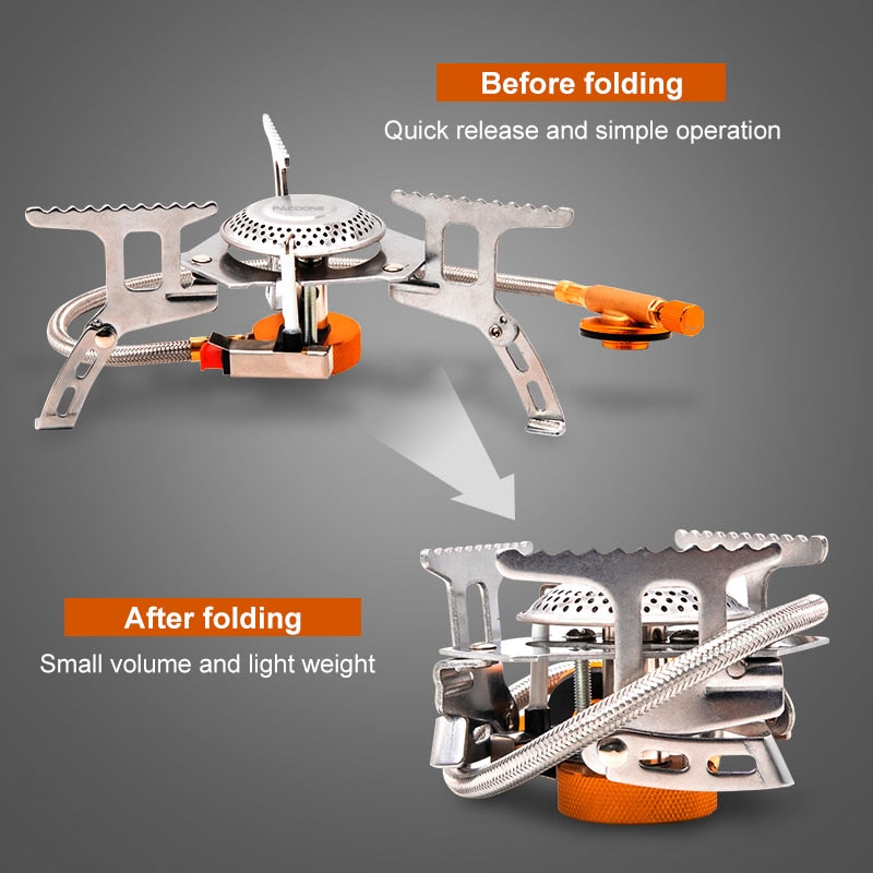 Camping Gas Stove Outdoor Windproof Tourist Burner Portable Folding Ultralight Tourism Cooker Equipment  Hiking Picnic