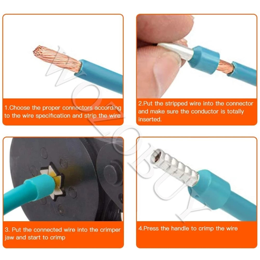 Tubular Terminal Crimping Tools Mini Electrical Pliers HSC8 6-4 0.25-10mm² 23-7AWG 6-6 0.25-6mm² High Precision Clamp Sets