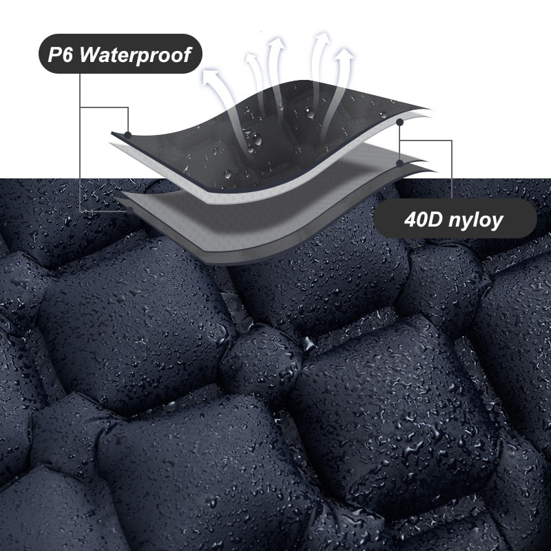 Outdoor Camping Sleeping Pad Folding Sleep Mat Beach  Inflat Mattress with Pillows Ultralight Air Mat Travel Hiking New